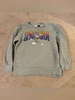 Space Jam Graphic Crewneck Sweatshirt - Grey size small